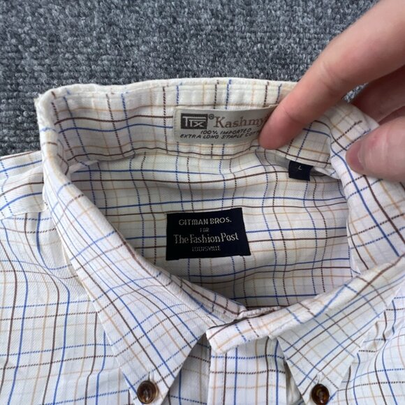 Gitman Bros Button Up Shirt White Fashion Post Louisville Large White Check - Picture 7 of 16